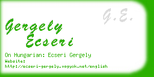 gergely ecseri business card